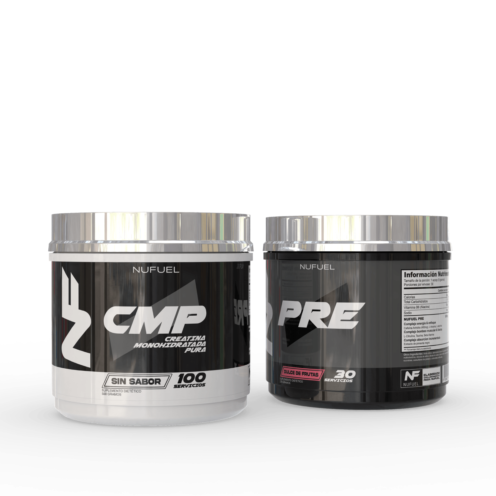 Creatina y pre entreno Nufuel