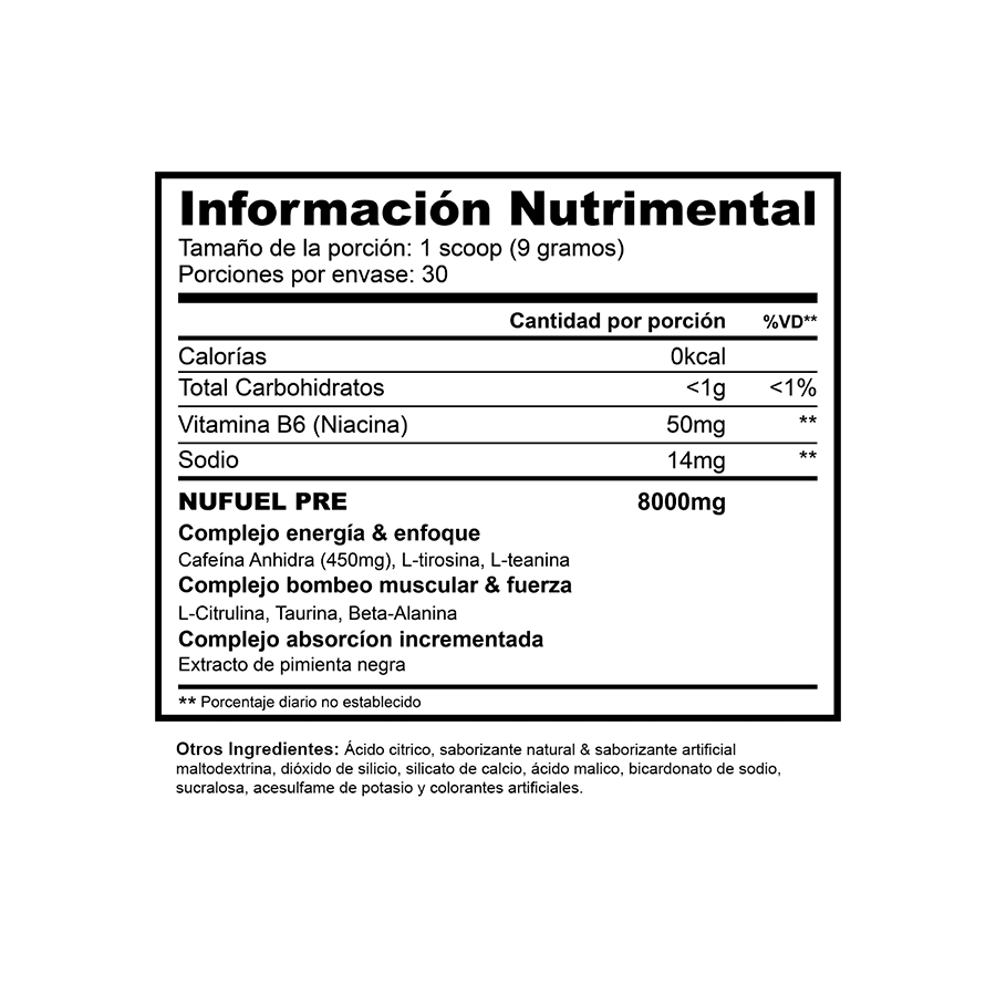 NuFuel - Pre-entreno + Creatina 100 Servicios