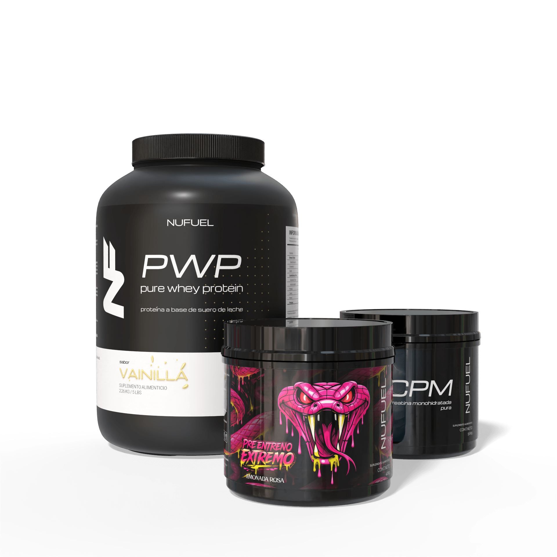 Pack Recuperación + Energía | PWP Vainilla + Limonada Rosa + Creatina 100 servicios